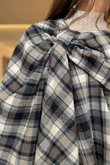 Roberta Plaid Brushed Cotton Drape Cape Shadow